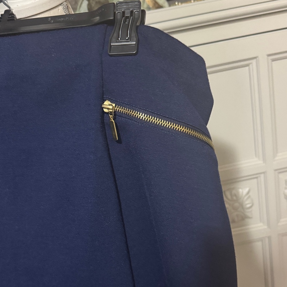 Navy Blue Skirt with Gold Accents by George Size 1X/ 16W - Picture 3 of 9